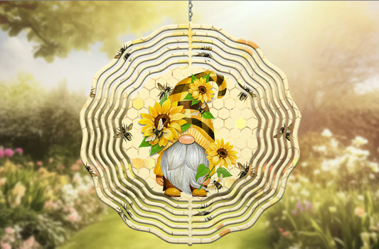 Gnome Bees Yellow Wind spinner!!