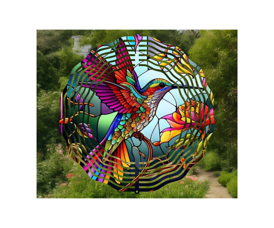 Stained glass hummingbird Wind spinner!!