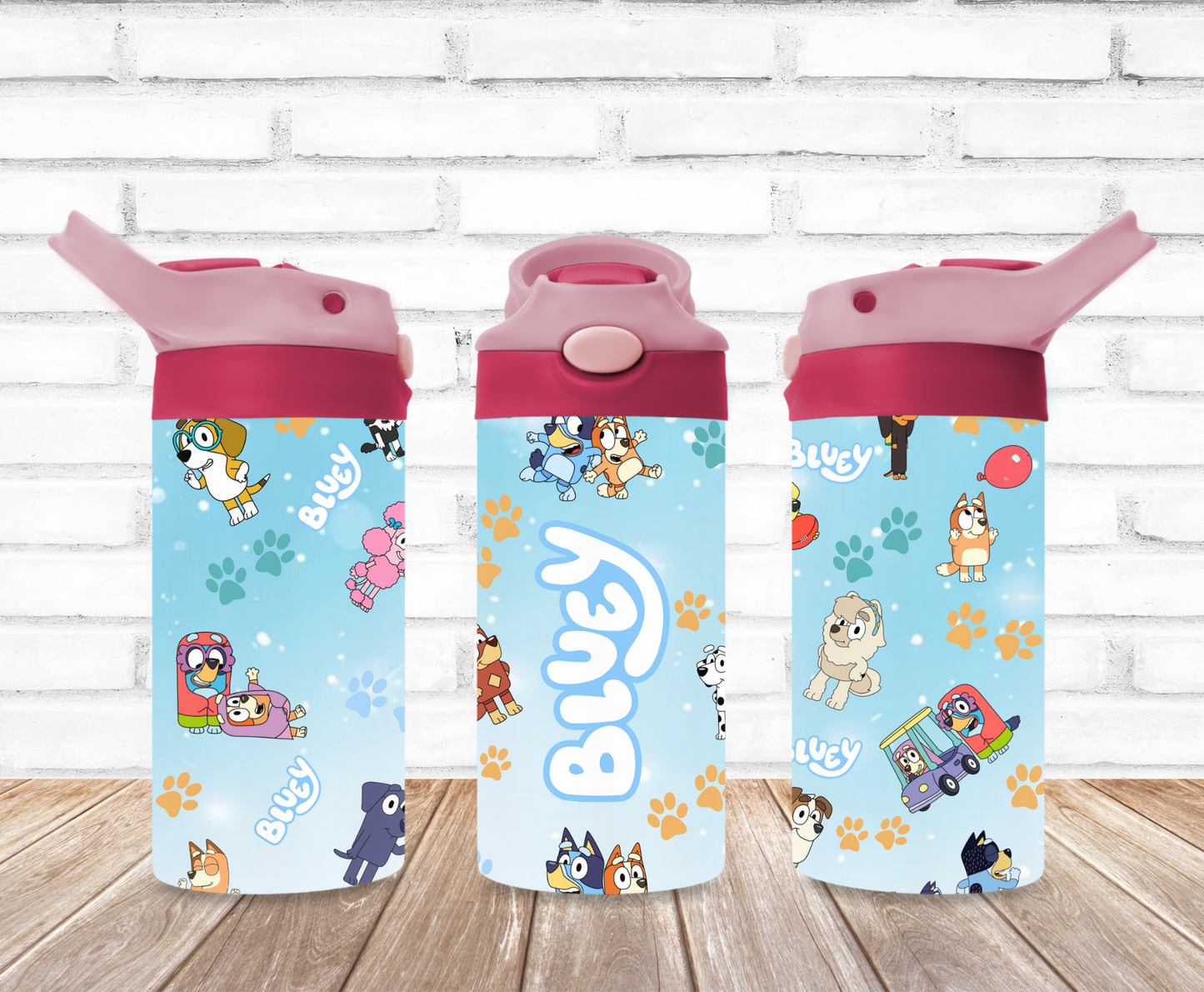 Bluey Pink Kids Tumbler!!