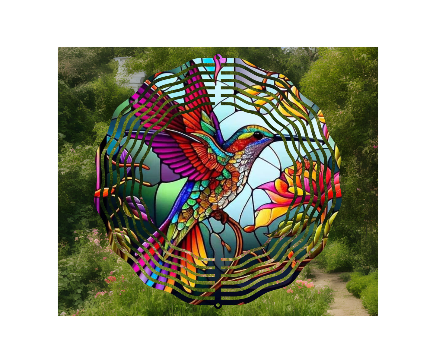 Stained glass hummingbird Wind spinner!!