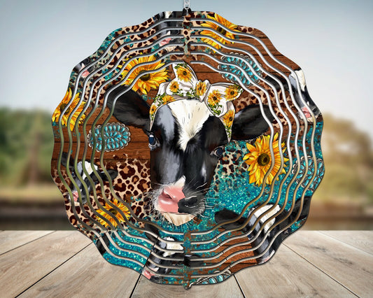 Cow Bandana Sunflower Wind spinner!!